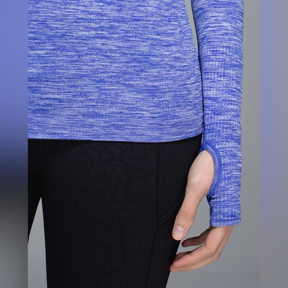 Lululemon | Swiftly Tech Long Sleeve CrewSpace Dye Heather Pigment Blue Size 12 - Picture 4 of 15